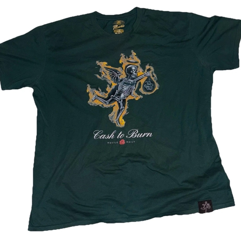 Hasta La Mute Hustle Daily Cash To Burn Green T shirt size 3xl